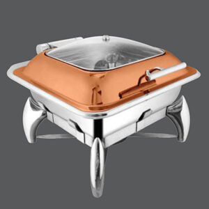 Square Rose Gold Glass Chafer Smart Legs