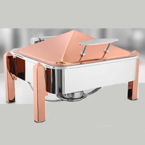 Square Rose Gold Pyramid Chafer