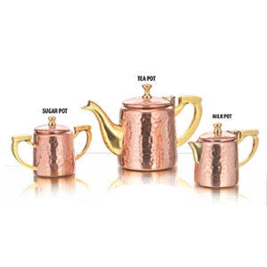 Tea Set ( 3 Pcs Set ) Copper, Stainless Steel, Brass